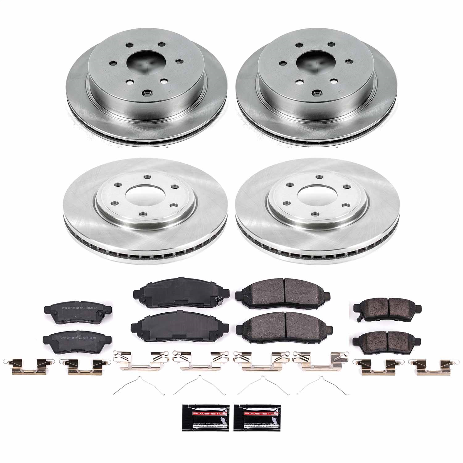 Power Stop - KOE4063 - Front and Rear - Disc Brake Pad and Rotor Kit