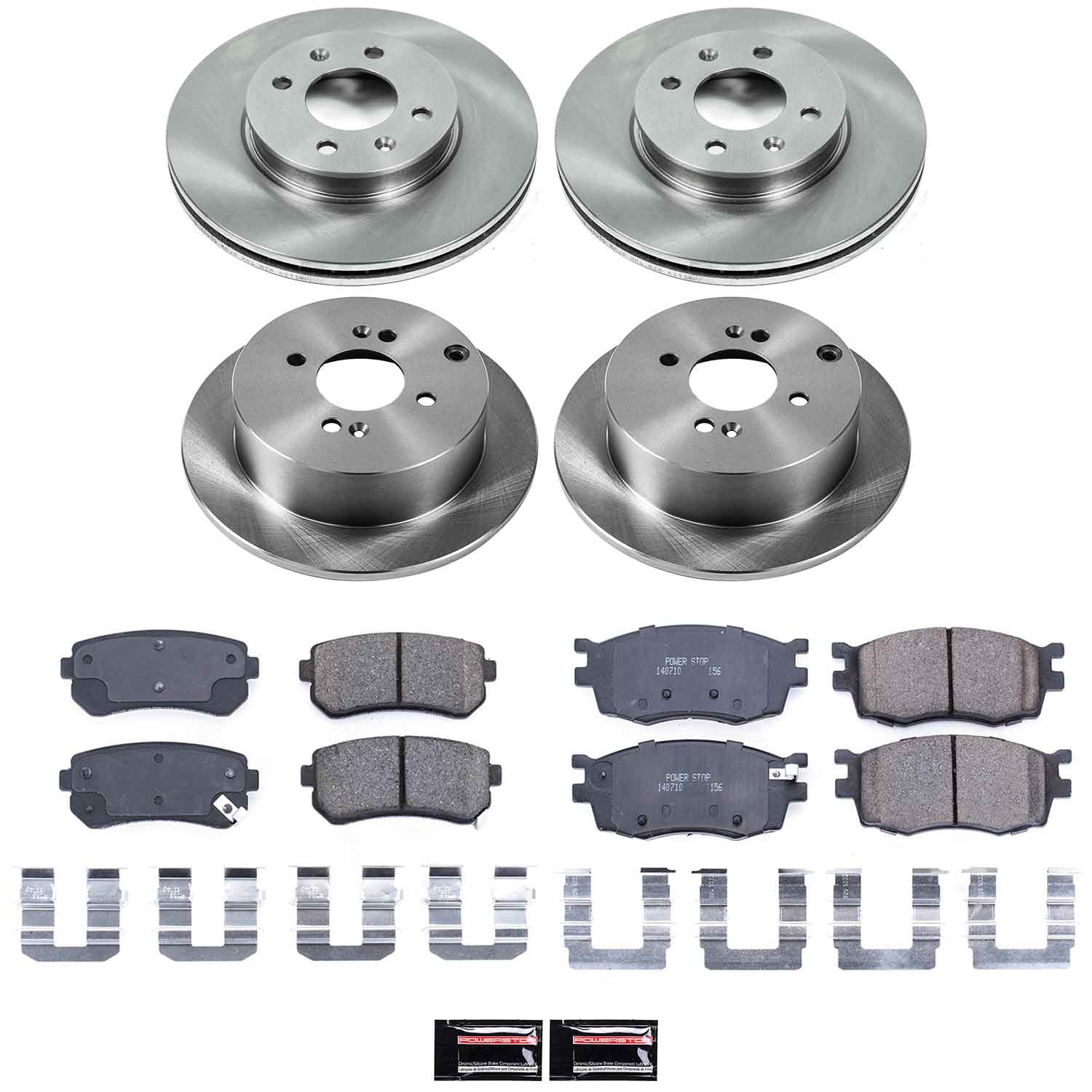 Power Stop - KOE4091 - Front and Rear - Disc Brake Pad and Rotor Kit