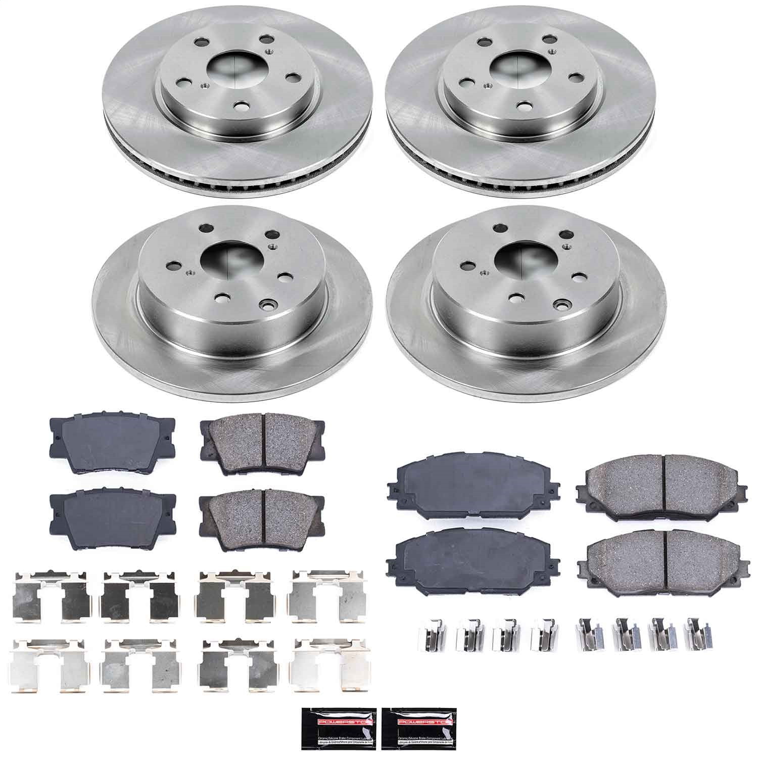 Power Stop - KOE4100 - Front and Rear - Disc Brake Pad and Rotor Kit