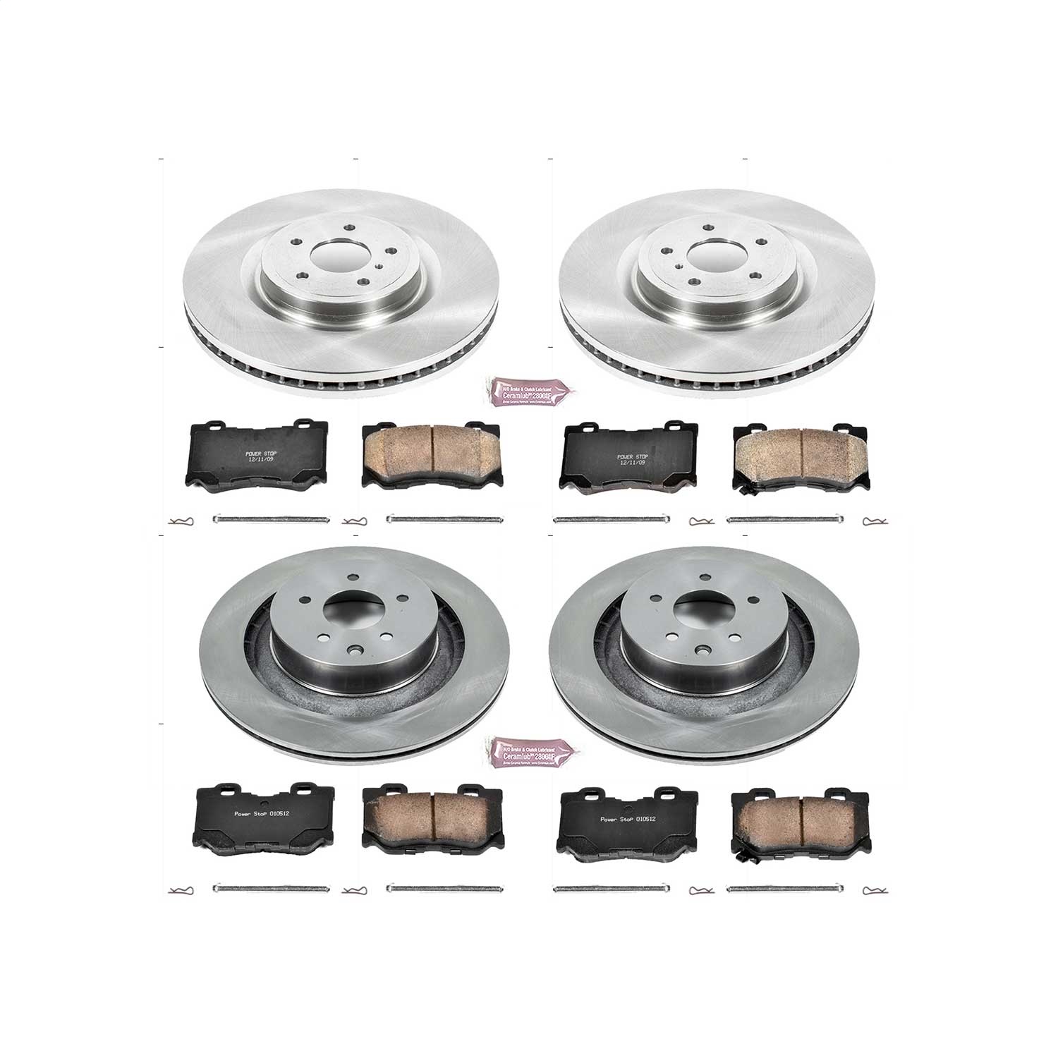 Power Stop - KOE4138 - Front and Rear - Disc Brake Pad and Rotor Kit