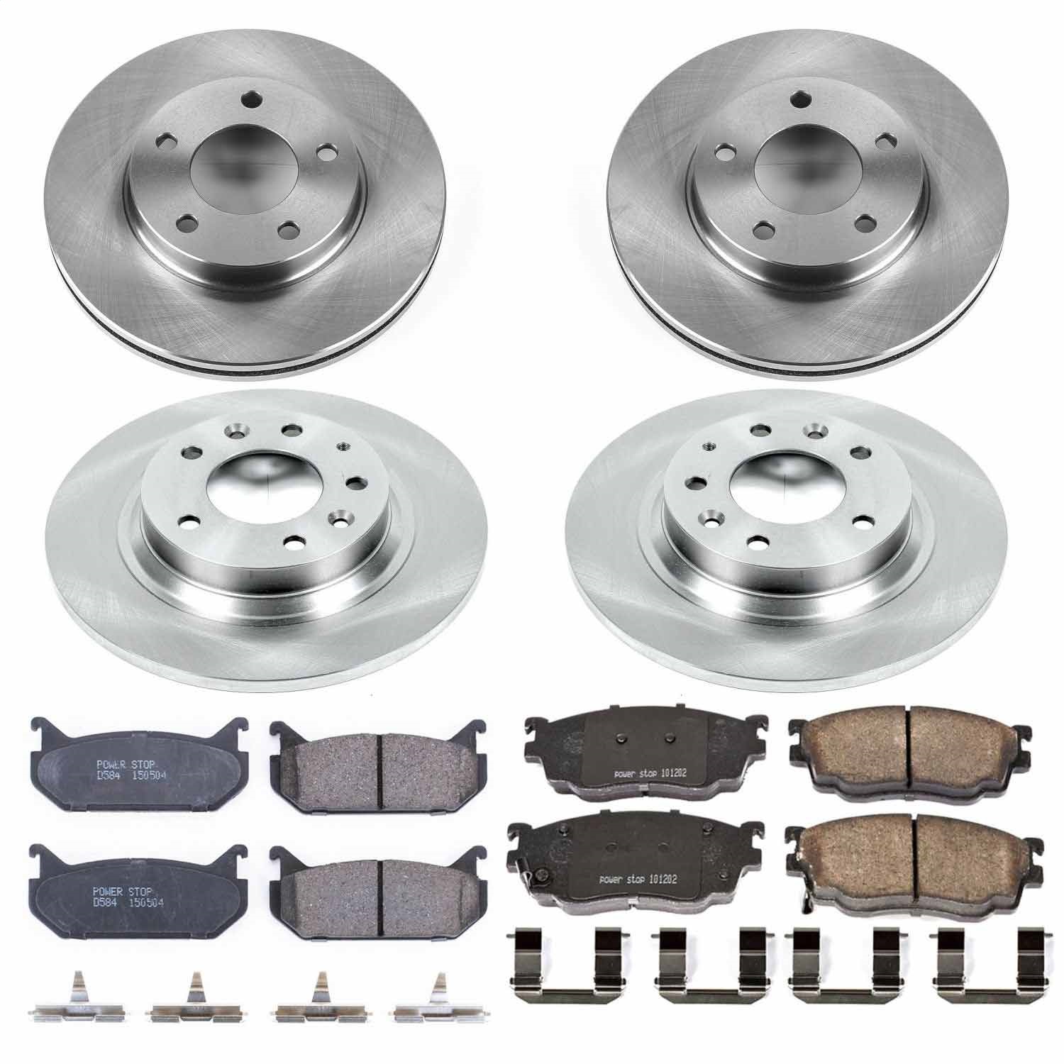Power Stop - KOE4312 - Front and Rear - Disc Brake Pad and Rotor Kit