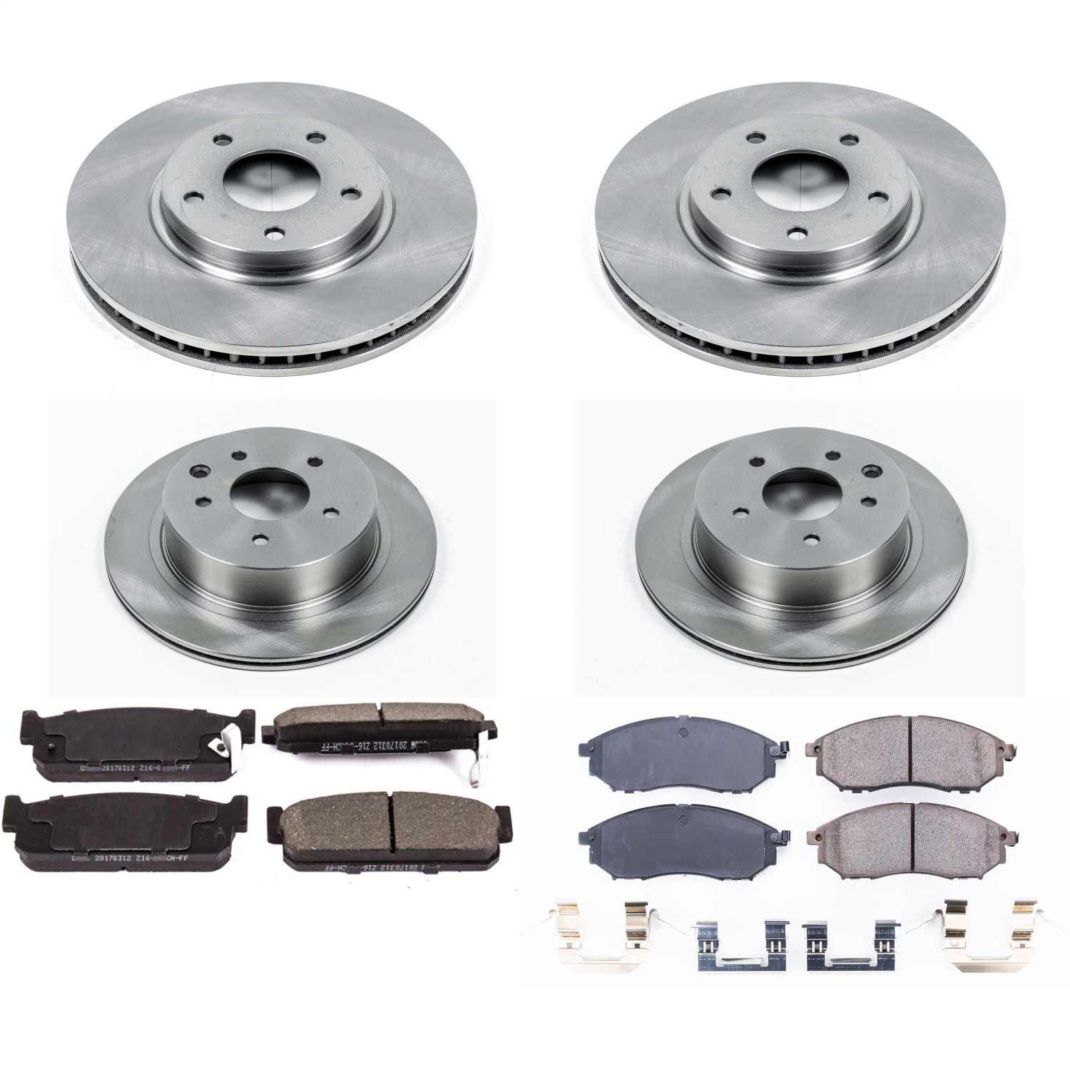 Power Stop - KOE4313 - Front and Rear - Disc Brake Pad and Rotor Kit