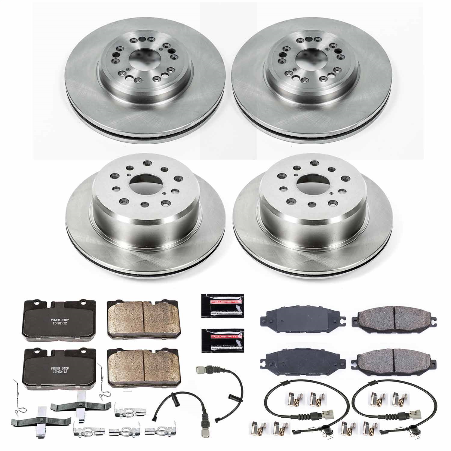 Power Stop - KOE4337 - Front and Rear - Disc Brake Pad and Rotor Kit