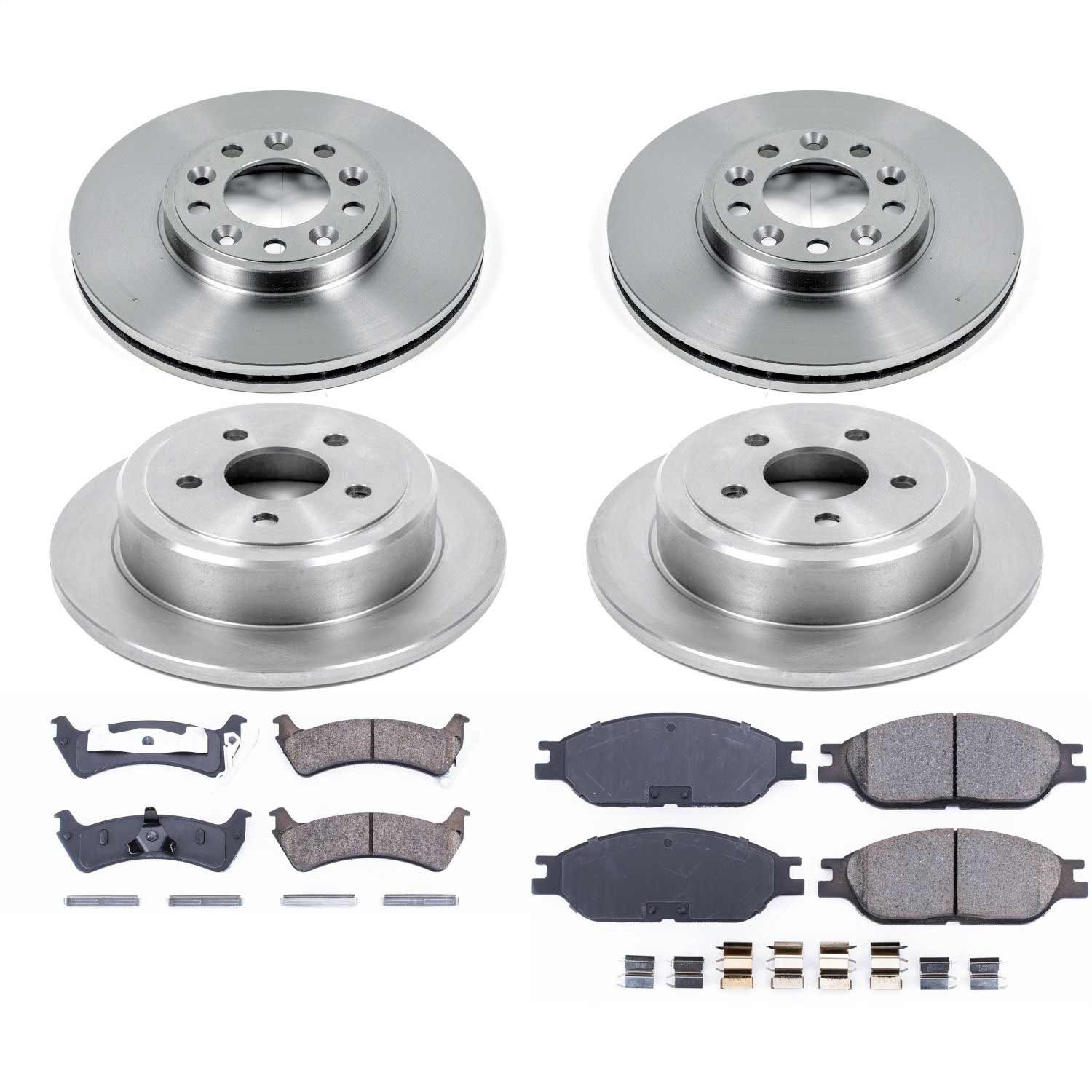 Power Stop - KOE4355 - Front and Rear - Disc Brake Pad and Rotor Kit