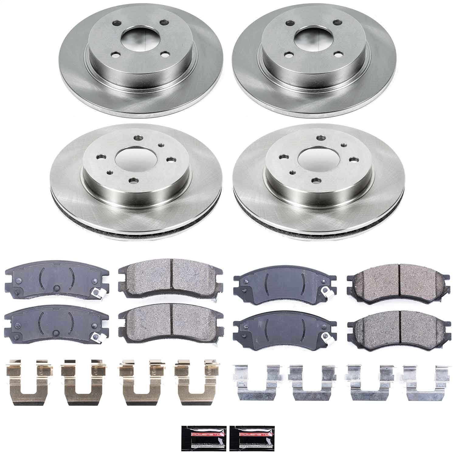 Power Stop - KOE4378 - Front and Rear - Disc Brake Pad and Rotor Kit