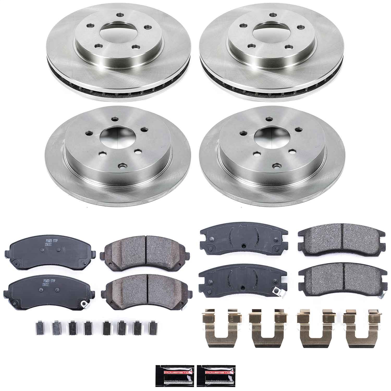 Power Stop - KOE4382 - Front and Rear - Disc Brake Pad and Rotor Kit