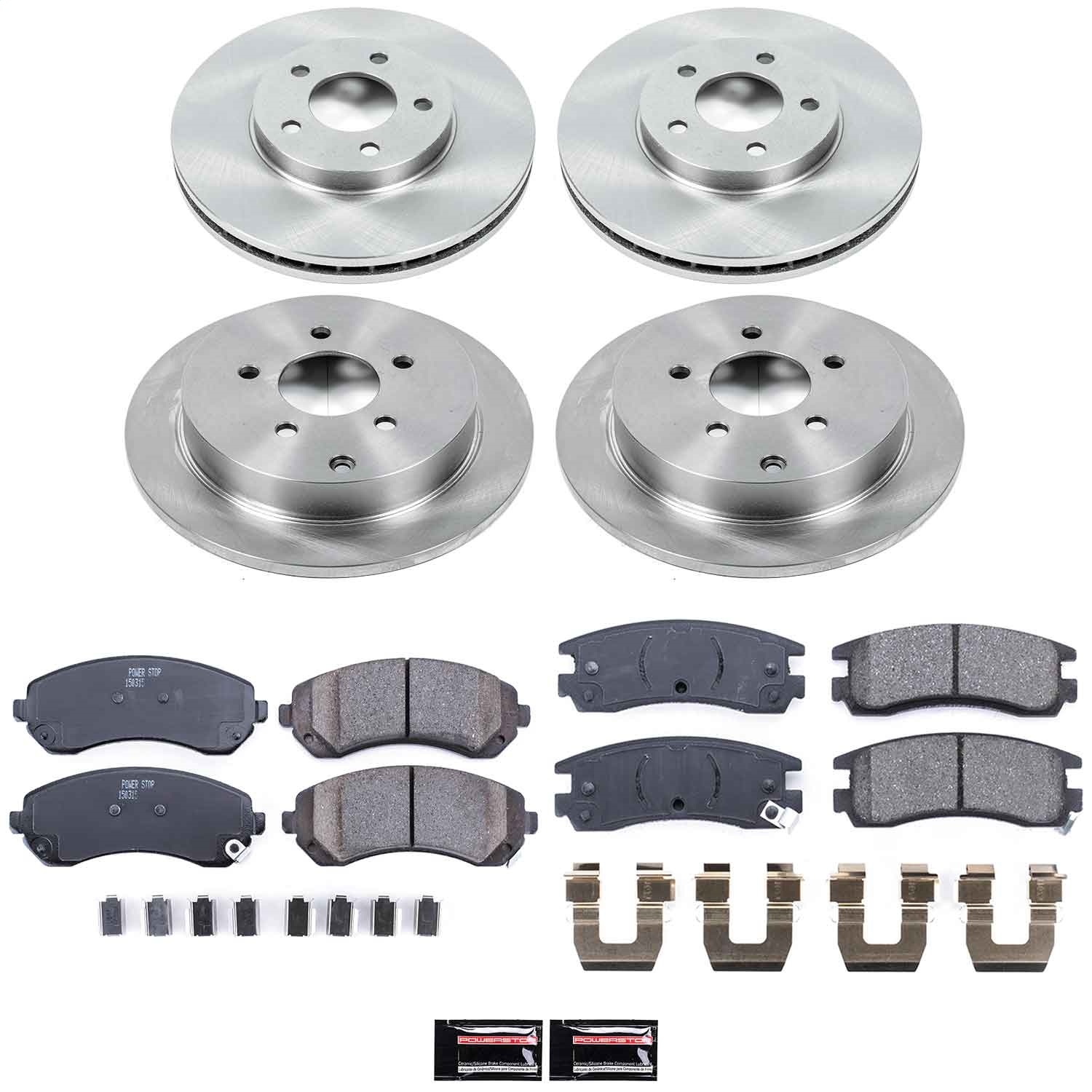 Power Stop - KOE4383 - Front and Rear - Disc Brake Pad and Rotor Kit