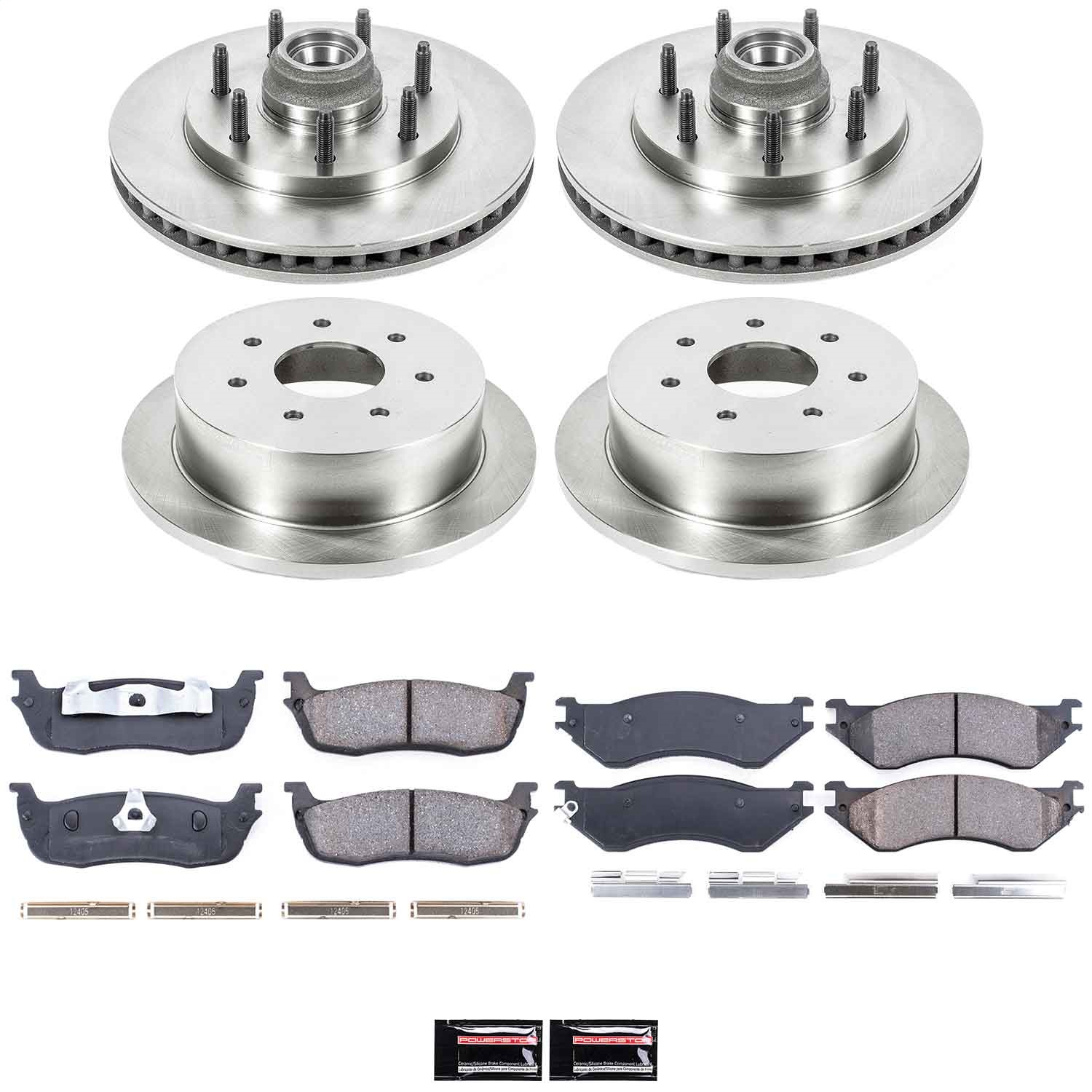 Power Stop - KOE4390 - Front and Rear - Disc Brake Pad and Rotor Kit