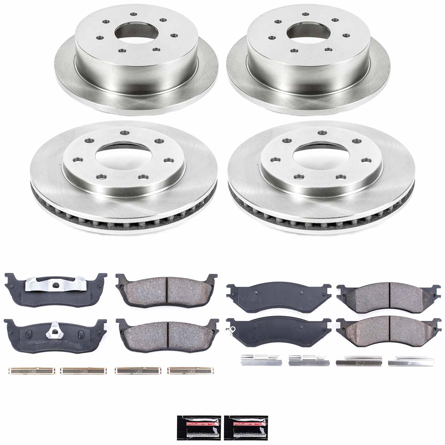 Power Stop - KOE4391 - Front and Rear - Disc Brake Pad and Rotor Kit