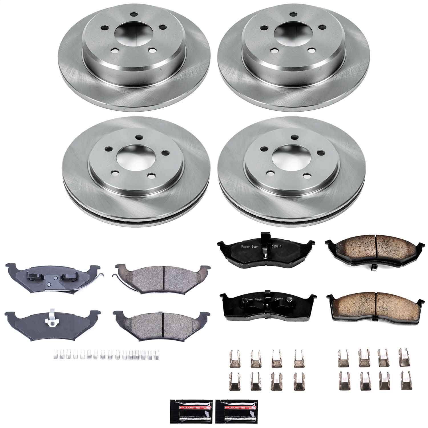 Power Stop - KOE4394 - Front and Rear - Disc Brake Pad and Rotor Kit