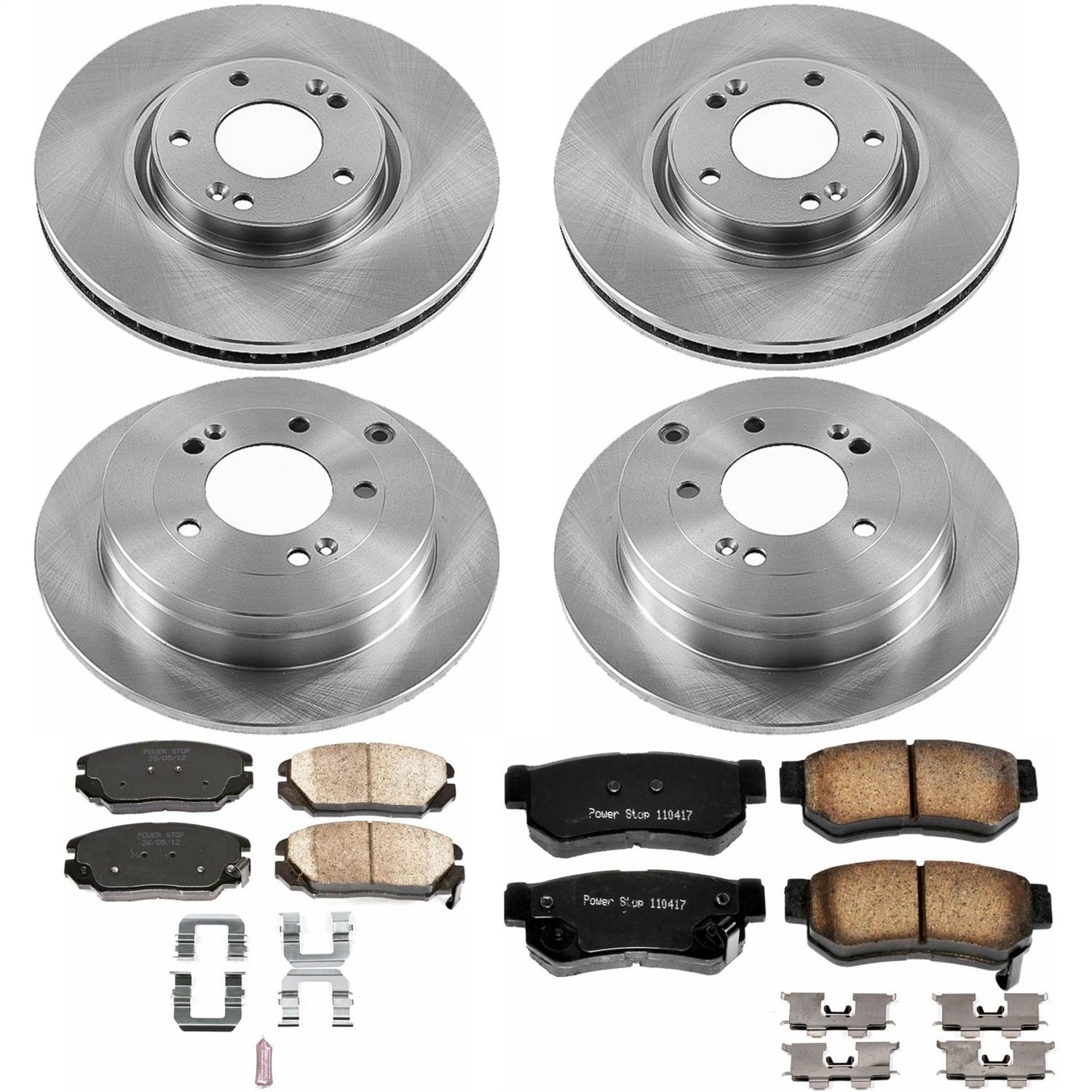 Power Stop - KOE4440 - Front and Rear - Disc Brake Pad and Rotor Kit