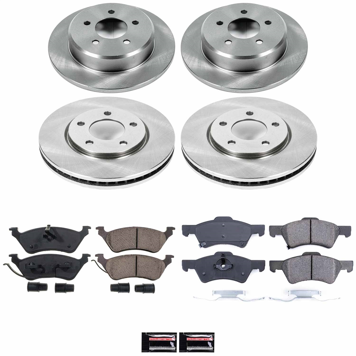 Power Stop - KOE4458 - Front and Rear - Disc Brake Pad and Rotor Kit