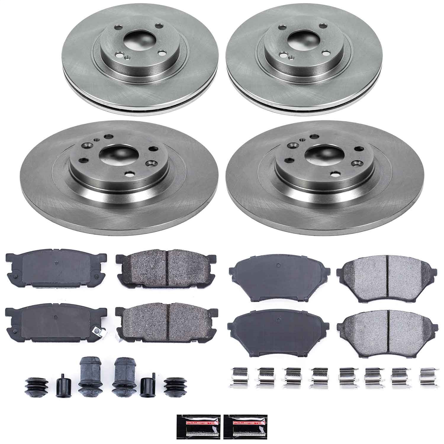Power Stop - KOE4468 - Front and Rear - Disc Brake Pad and Rotor Kit