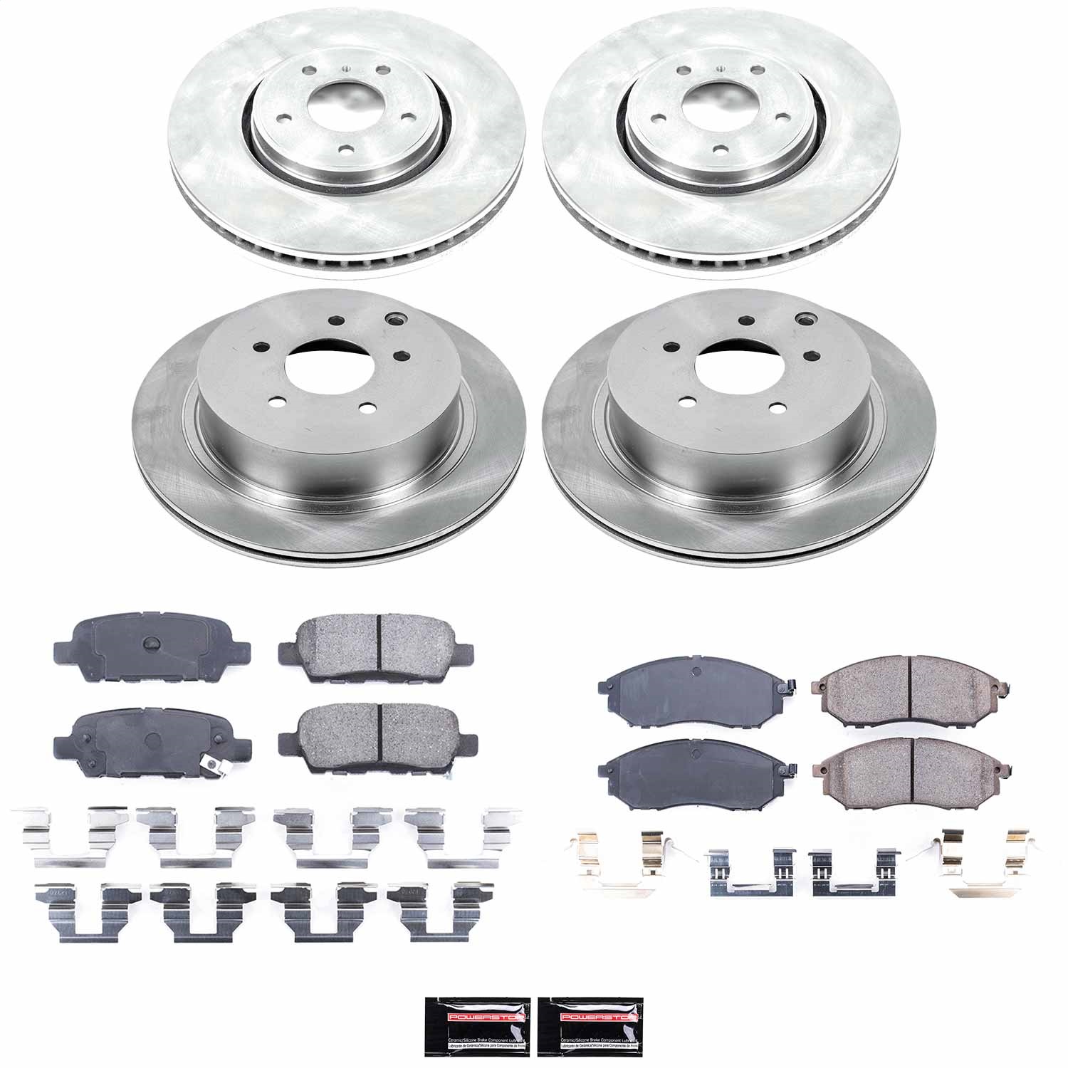 Power Stop - KOE4477 - Front and Rear - Disc Brake Pad and Rotor Kit