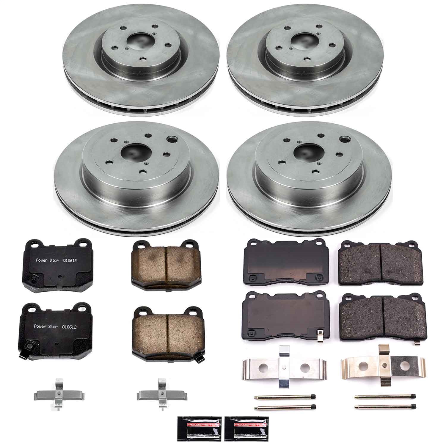 Power Stop - KOE4490 - Front and Rear - Disc Brake Pad and Rotor Kit