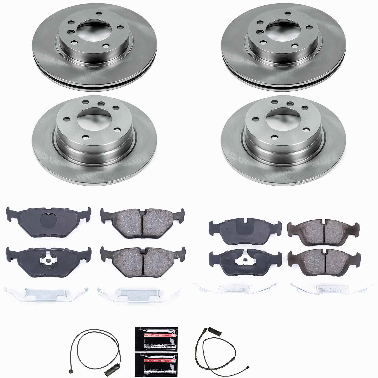 Power Stop - KOE498 - Front and Rear - Disc Brake Pad and Rotor Kit