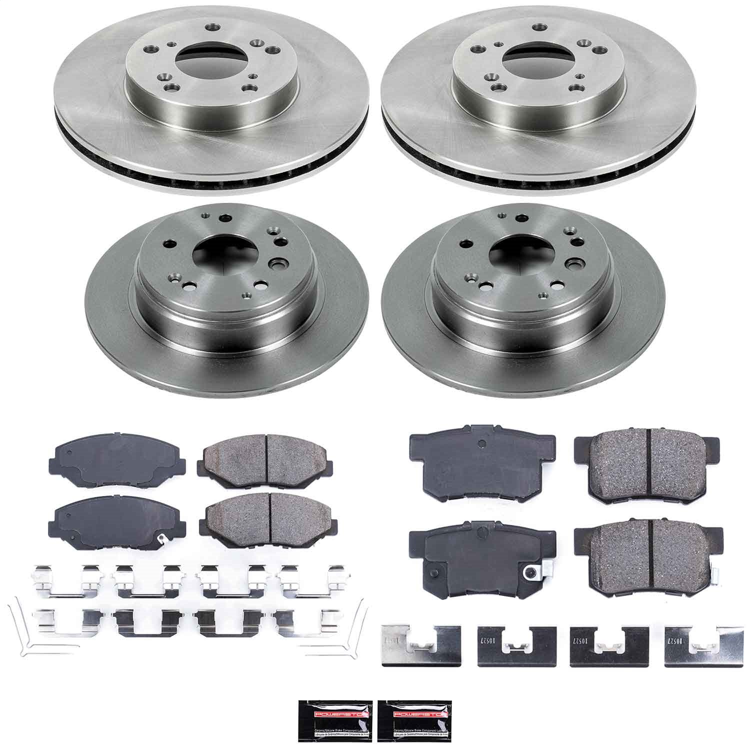 Power Stop - KOE5389 - Front and Rear - Disc Brake Pad and Rotor Kit