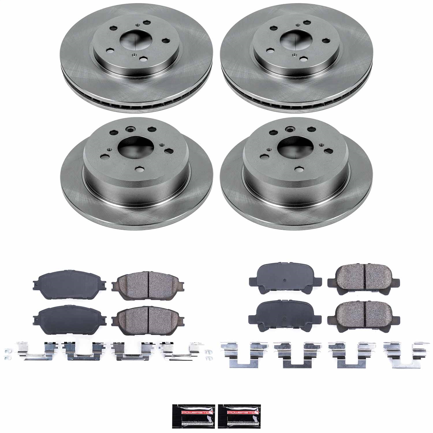 Power Stop - KOE5482 - Front and Rear - Disc Brake Pad and Rotor Kit