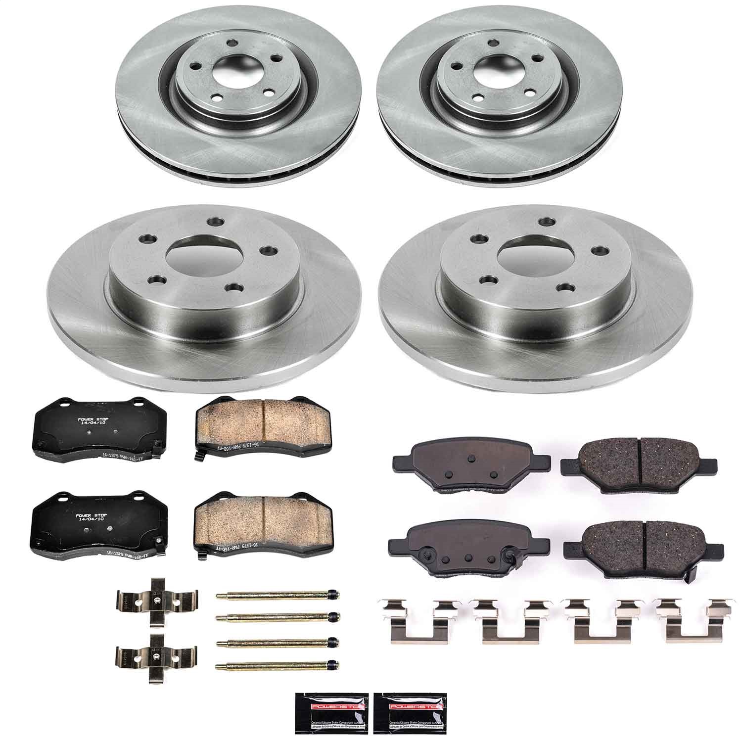 Power Stop - KOE5534 - Front and Rear - Disc Brake Pad and Rotor Kit