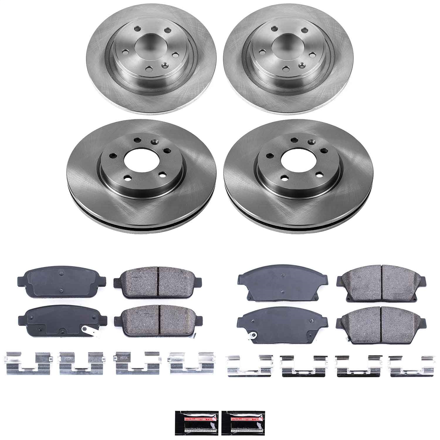 Power Stop - KOE5555 - Front and Rear - Disc Brake Pad and Rotor Kit