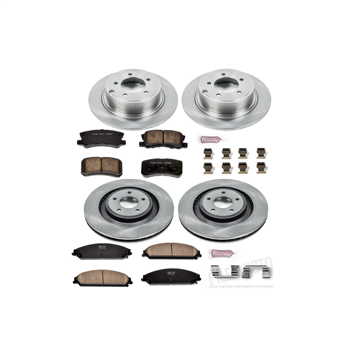 Power Stop - KOE5566 - Front and Rear - Disc Brake Pad and Rotor Kit