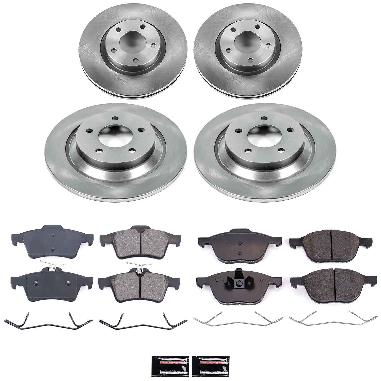 Power Stop - KOE5804 - Front and Rear - Disc Brake Pad and Rotor Kit