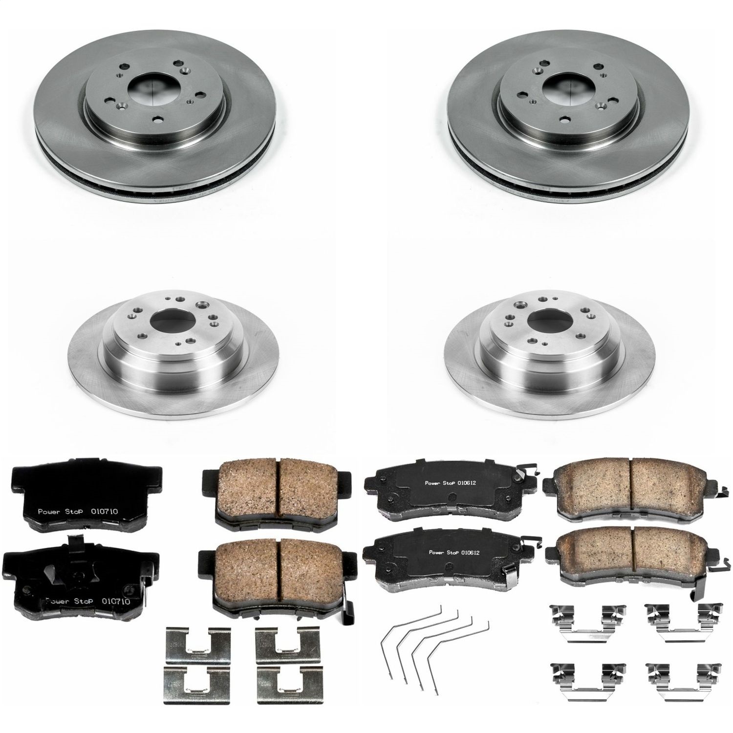 Power Stop - KOE5816 - Front and Rear - Disc Brake Pad and Rotor Kit