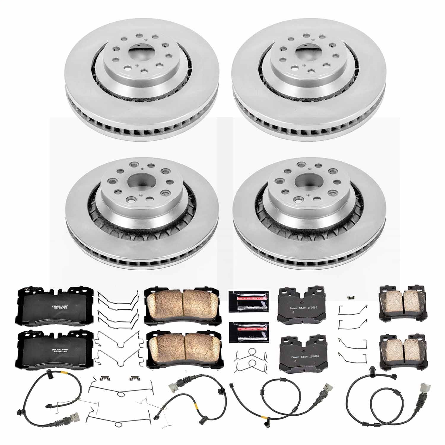 Power Stop - KOE5827 - Front and Rear - Disc Brake Pad and Rotor Kit