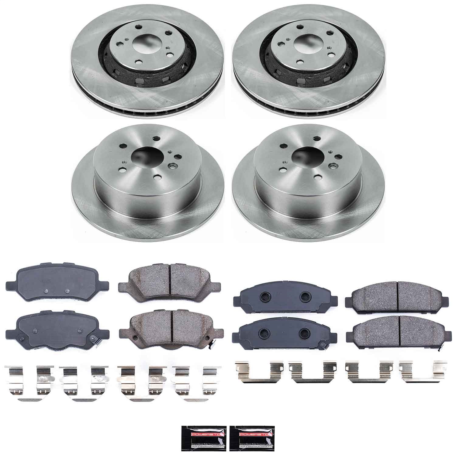 Power Stop - KOE5866 - Front and Rear - Disc Brake Pad and Rotor Kit