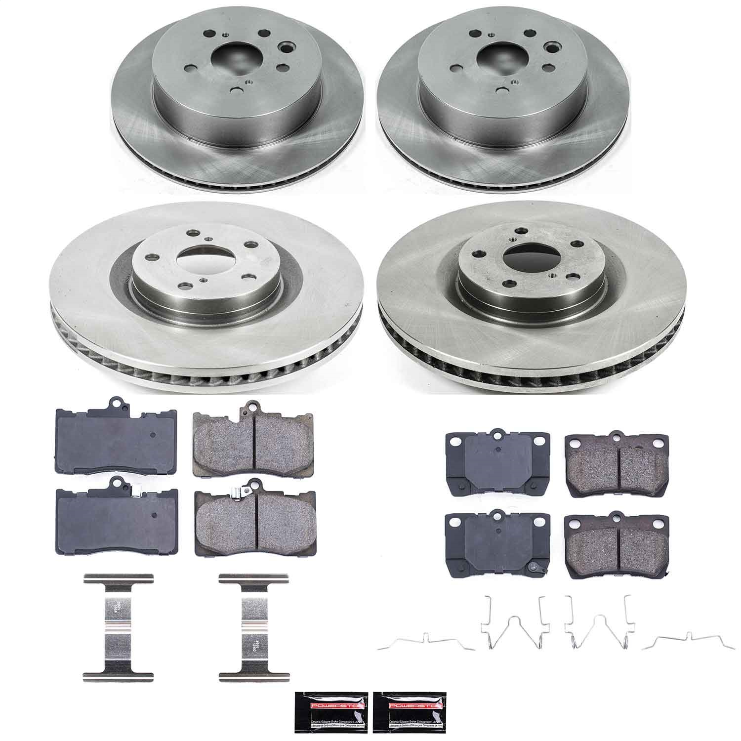 Power Stop - KOE5869 - Front and Rear - Disc Brake Pad and Rotor Kit