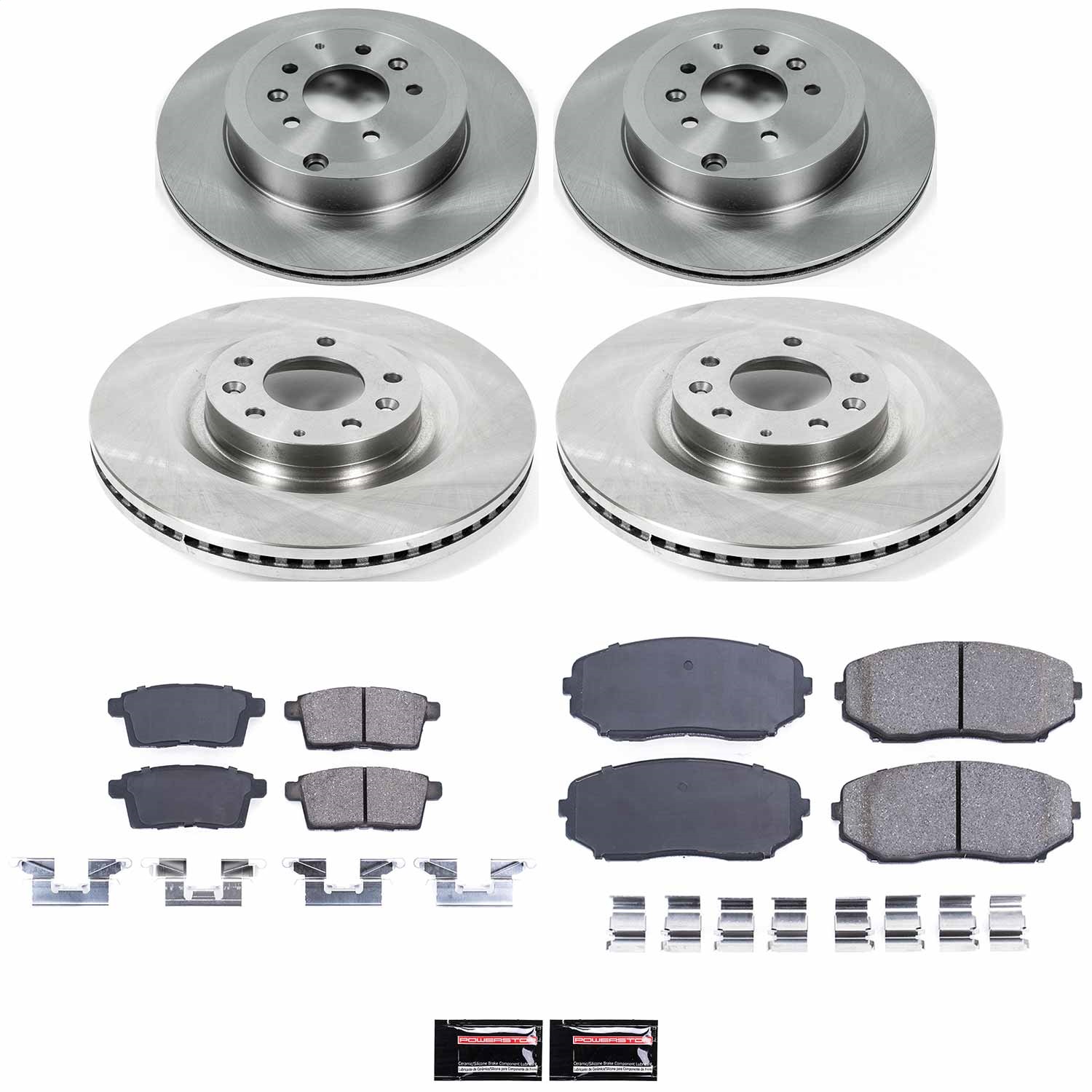 Power Stop - KOE5879 - Front and Rear - Disc Brake Pad and Rotor Kit