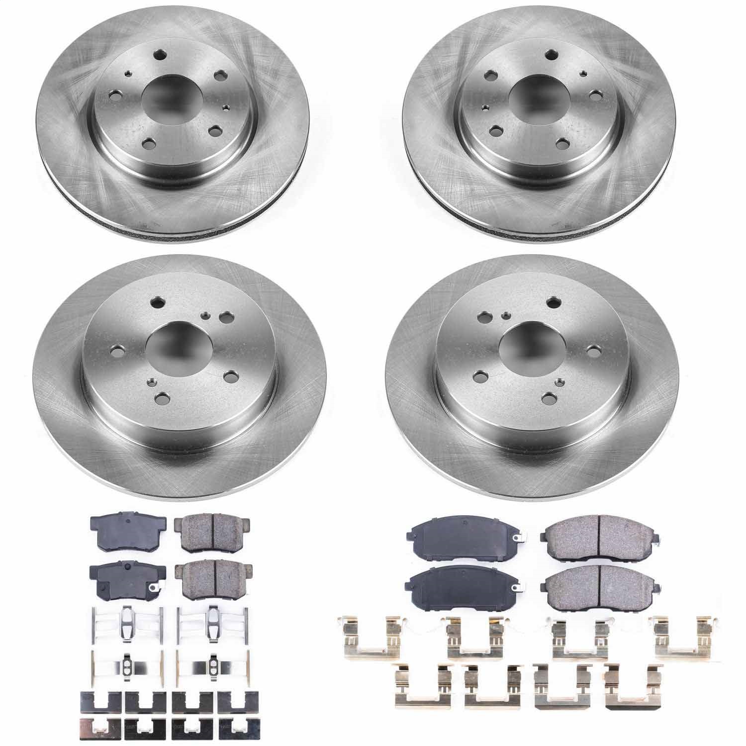 Power Stop - KOE5888 - Front and Rear - Disc Brake Pad and Rotor Kit