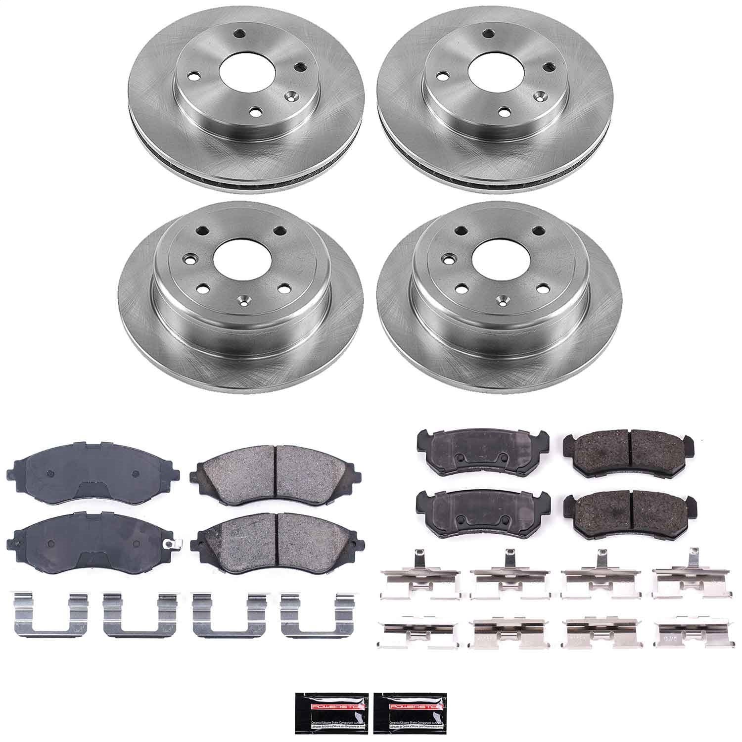 Power Stop - KOE5895 - Front and Rear - Disc Brake Pad and Rotor Kit