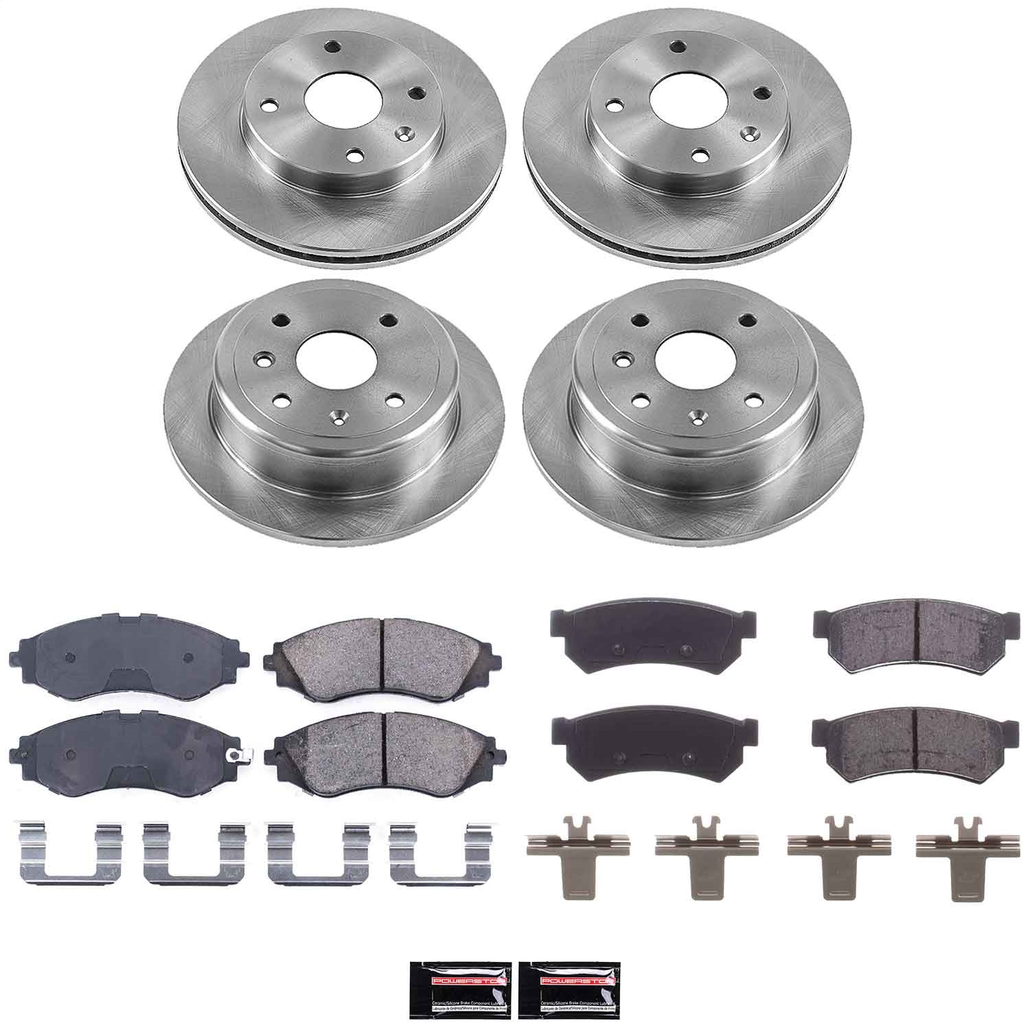 Power Stop - KOE5896 - Front and Rear - Disc Brake Pad and Rotor Kit
