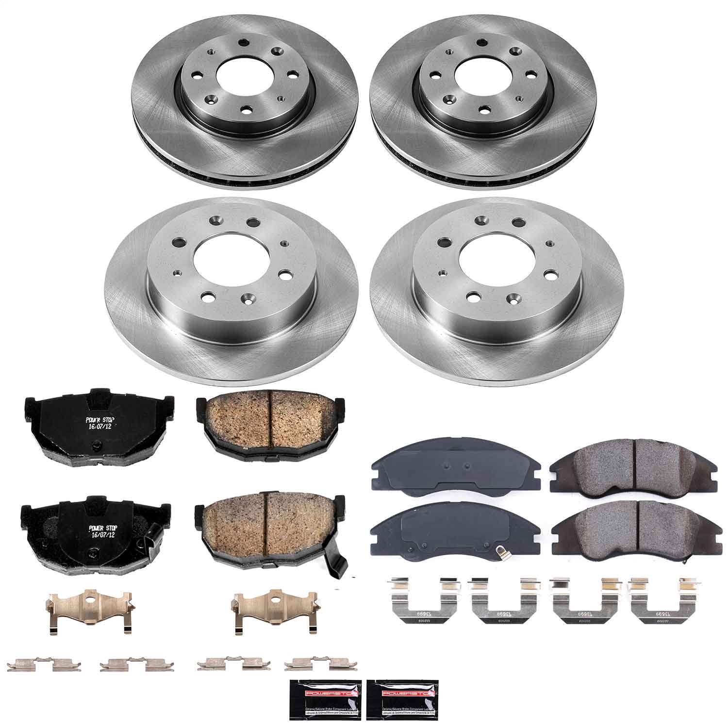 Power Stop - KOE5904 - Front and Rear - Disc Brake Pad and Rotor Kit