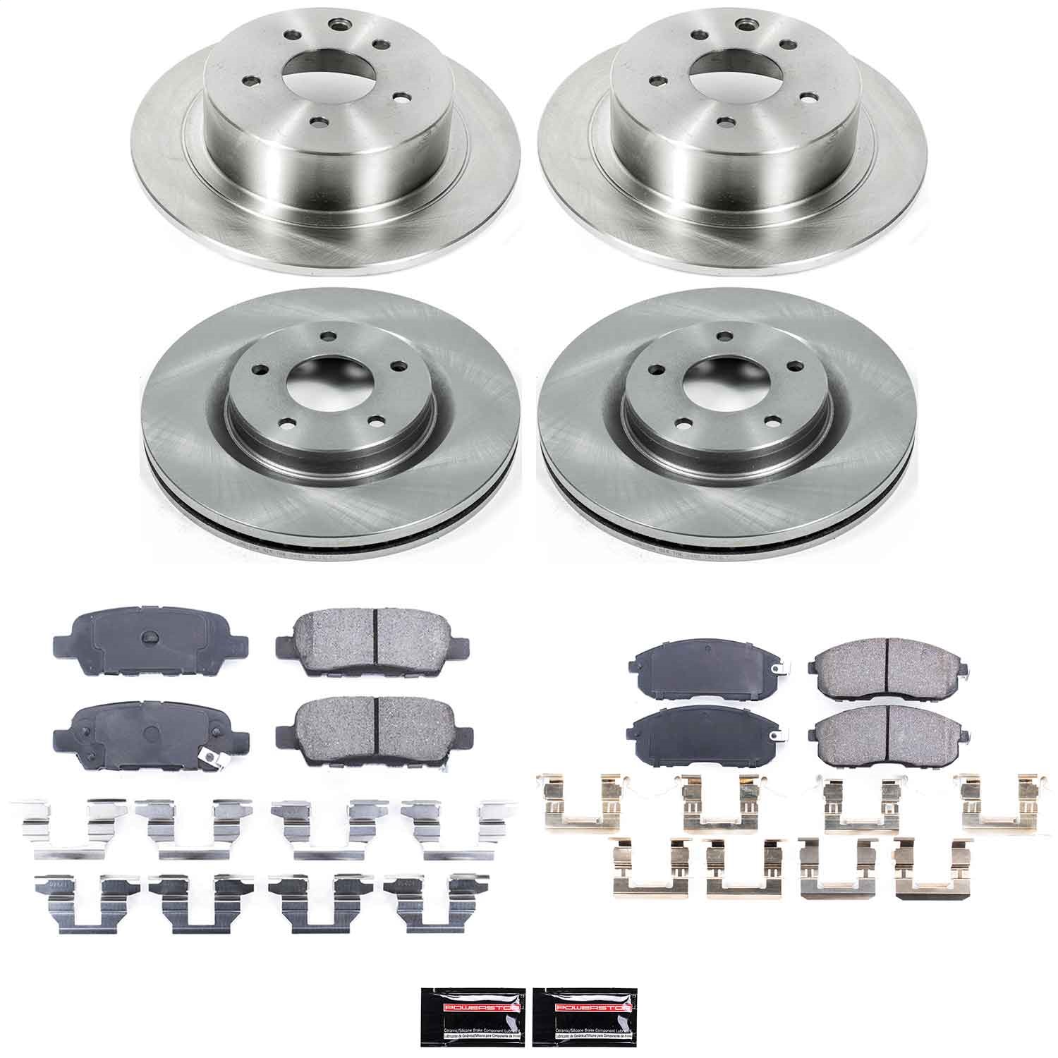 Power Stop - KOE6095 - Front and Rear - Disc Brake Pad and Rotor Kit