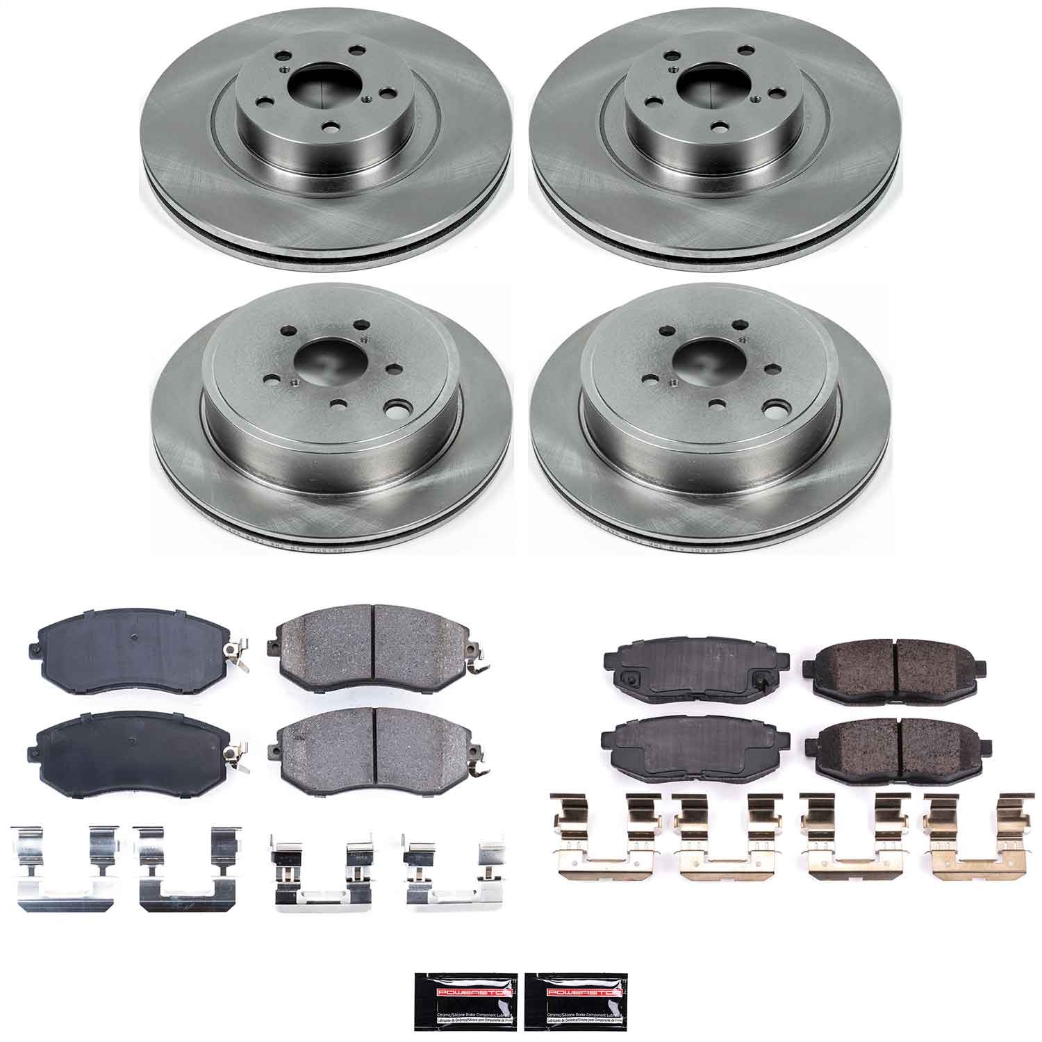 Power Stop - KOE6164 - Front and Rear - Disc Brake Pad and Rotor Kit