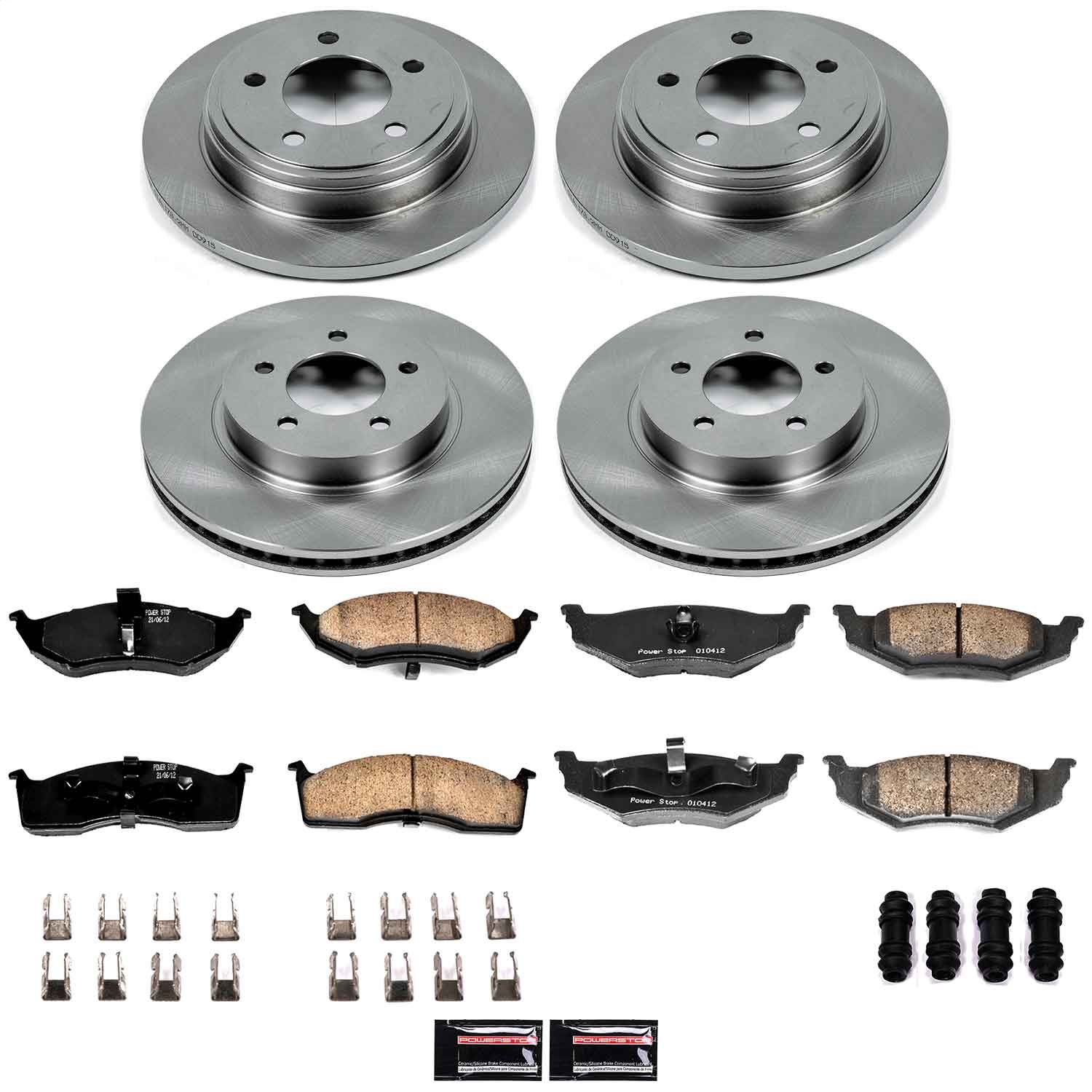 Power Stop - KOE6177 - Front and Rear - Disc Brake Pad and Rotor Kit