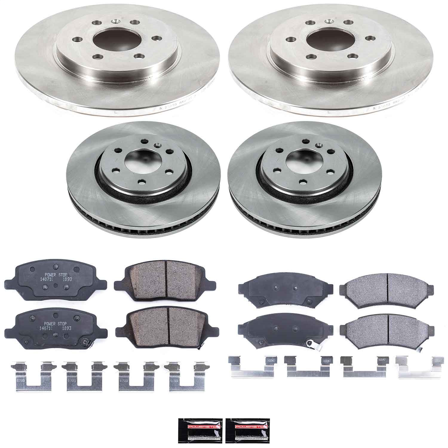 Power Stop - KOE6185 - Front and Rear - Disc Brake Pad and Rotor Kit
