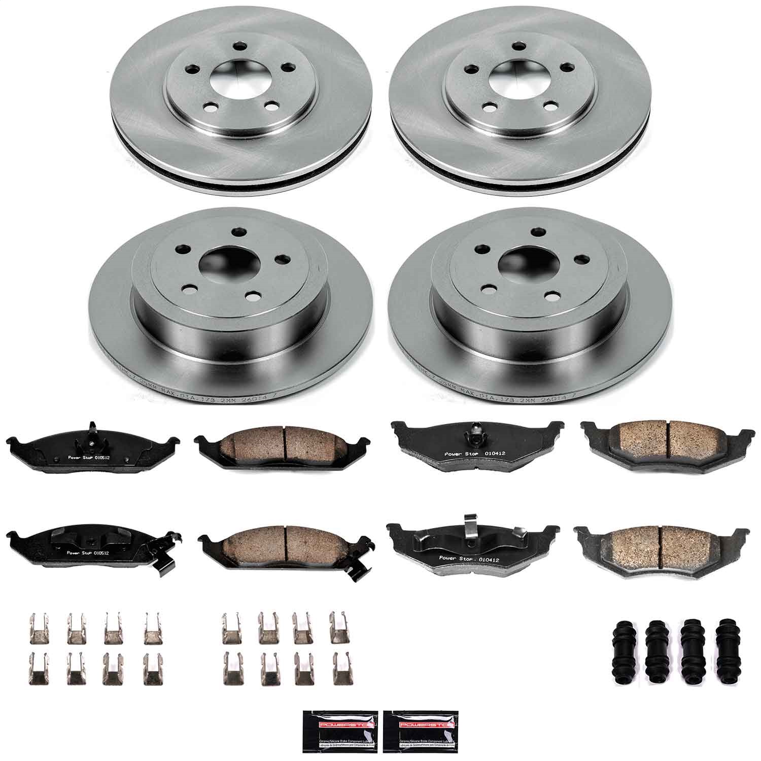 Power Stop - KOE6264 - Front and Rear - Disc Brake Pad and Rotor Kit