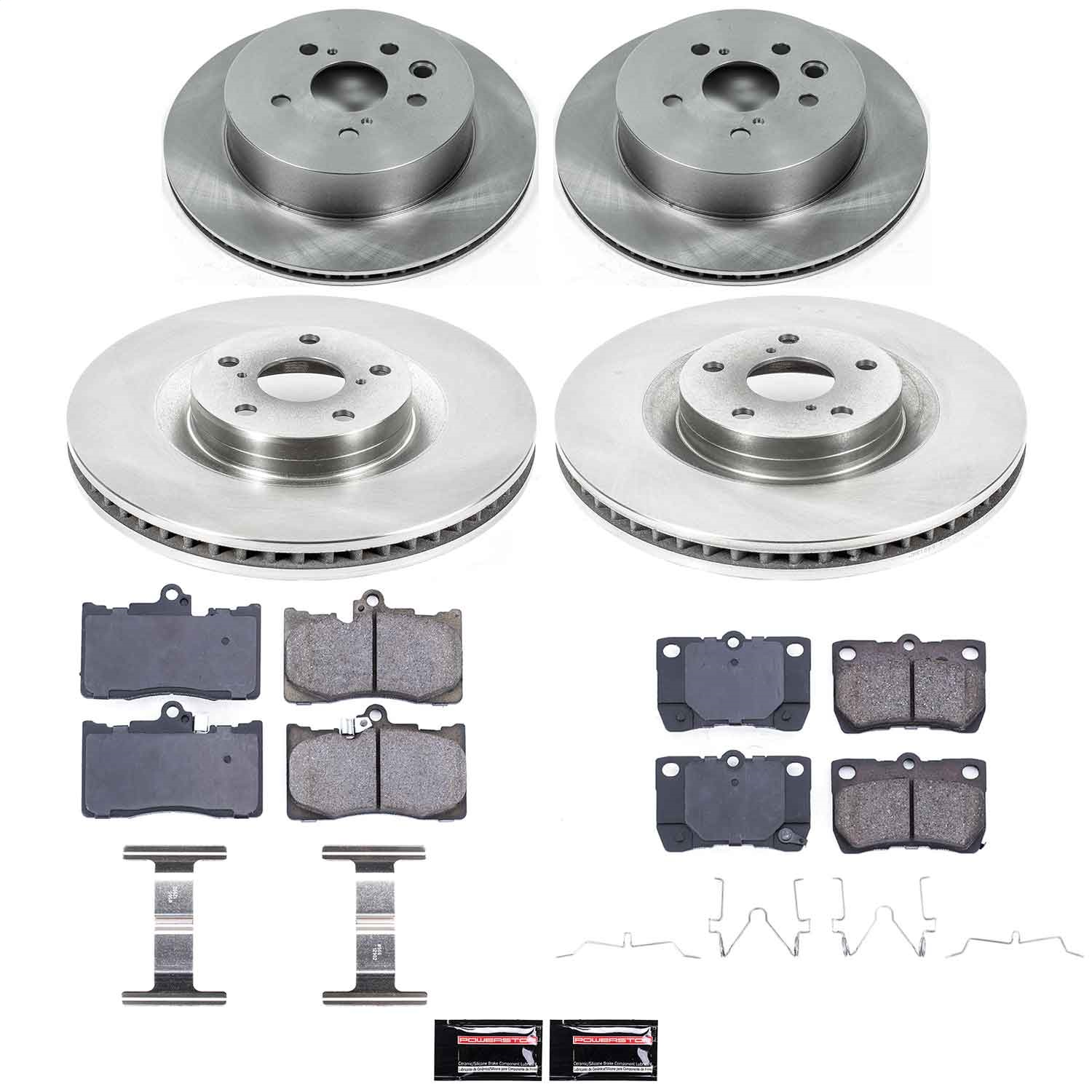 Power Stop - KOE6354 - Front and Rear - Disc Brake Pad and Rotor Kit