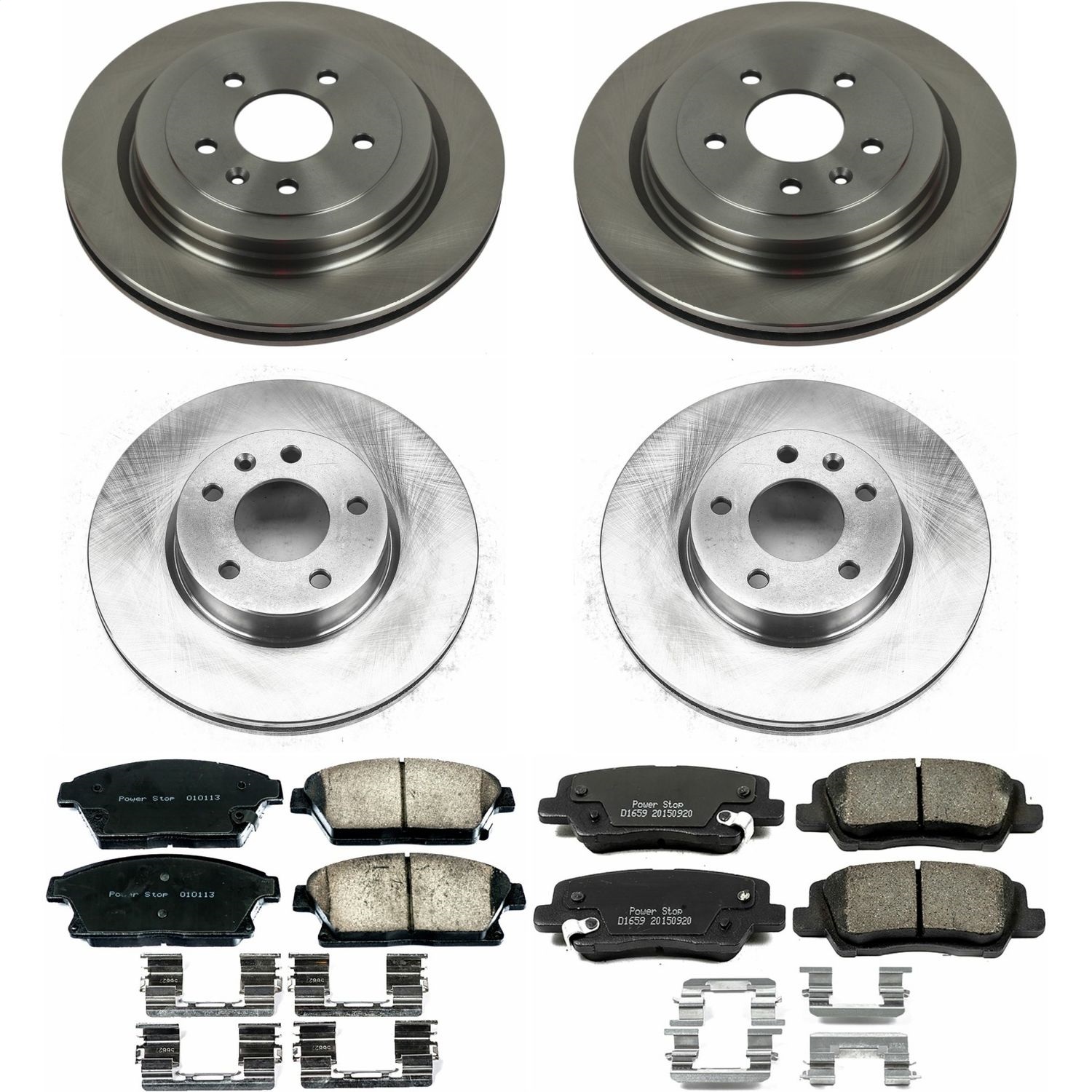 Power Stop - KOE6387 - Front and Rear - Disc Brake Pad and Rotor Kit