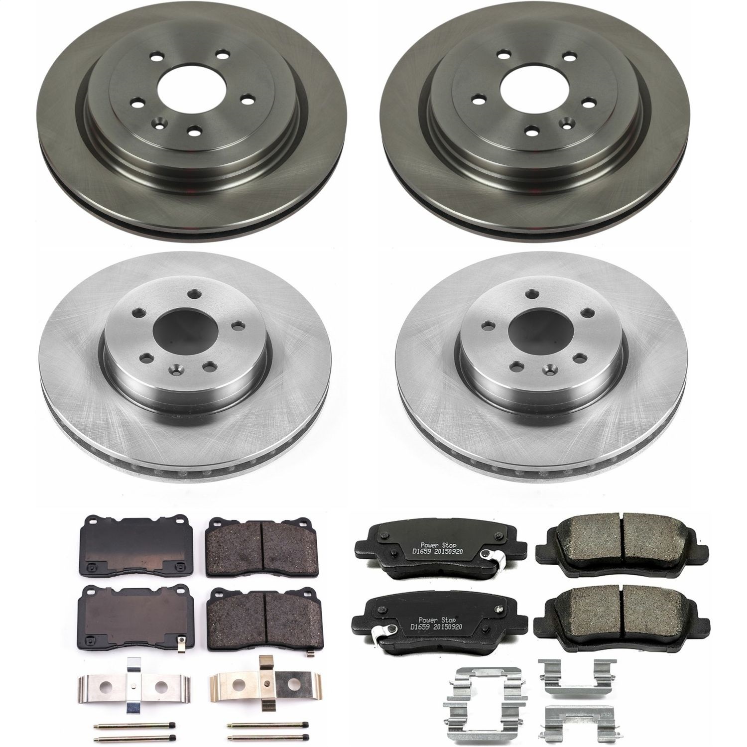 Power Stop - KOE6390 - Front and Rear - Disc Brake Pad and Rotor Kit