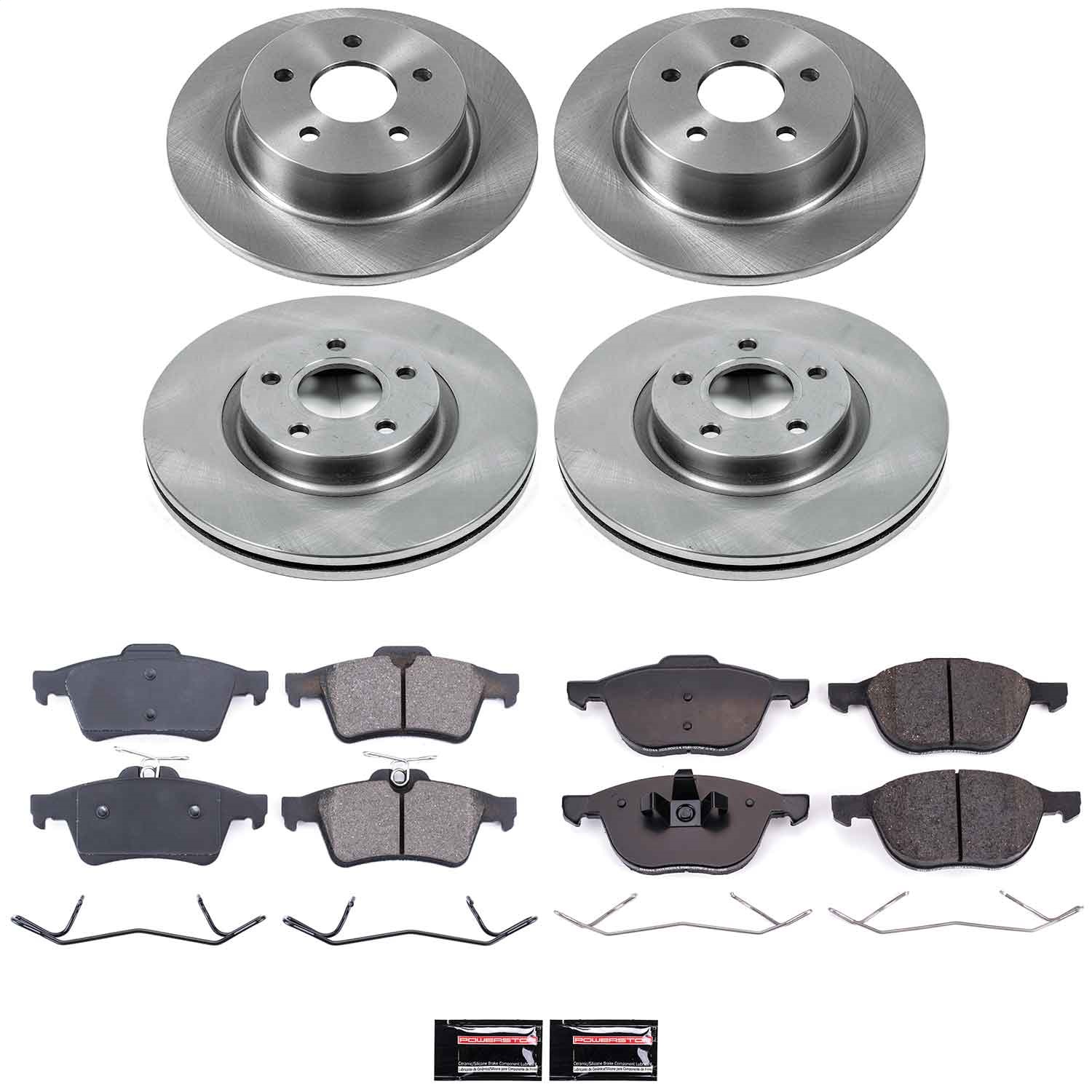Power Stop - KOE6477 - Front and Rear - Disc Brake Pad and Rotor Kit
