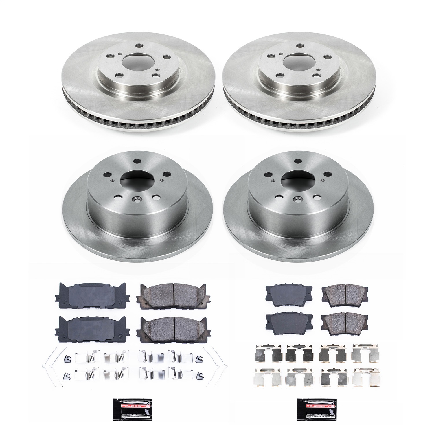 Power Stop - KOE6480 - Front and Rear - Disc Brake Pad and Rotor Kit