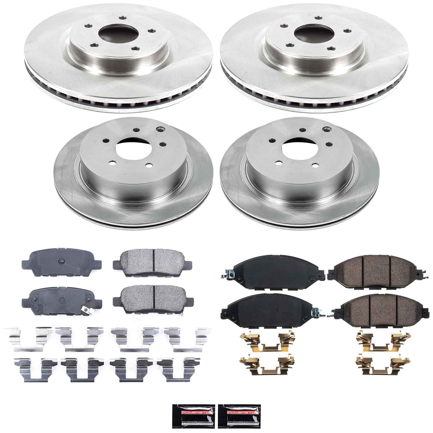 Power Stop - KOE6497 - Front and Rear - Disc Brake Pad and Rotor Kit