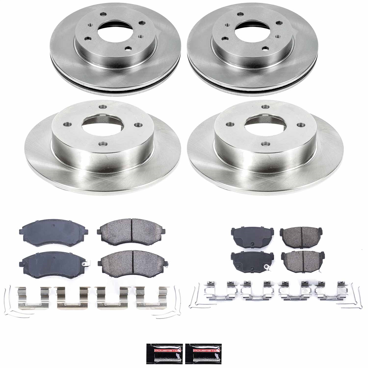 Power Stop - KOE657 - Front and Rear - Disc Brake Pad and Rotor Kit