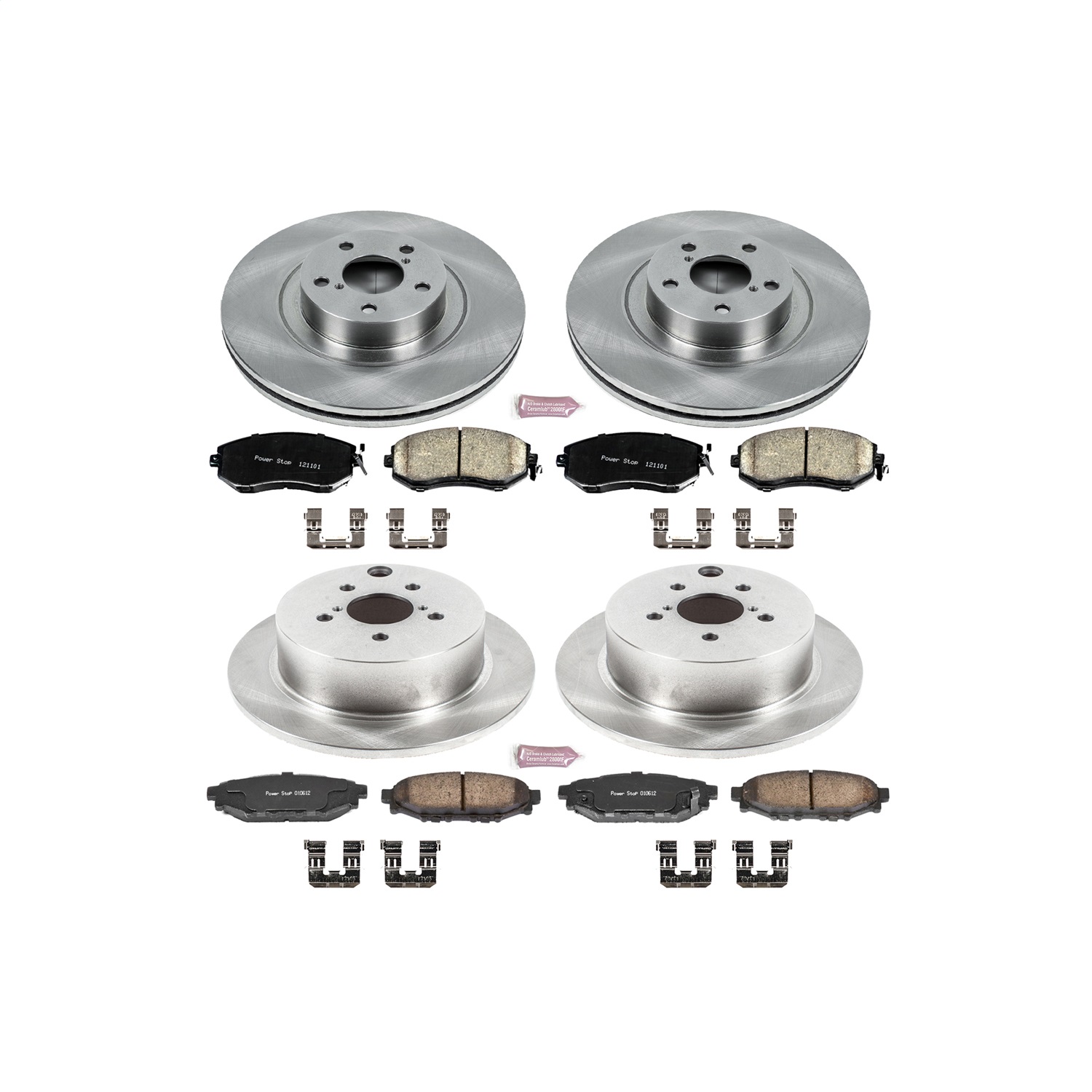 Power Stop - KOE6762 - Front and Rear - Disc Brake Pad and Rotor Kit
