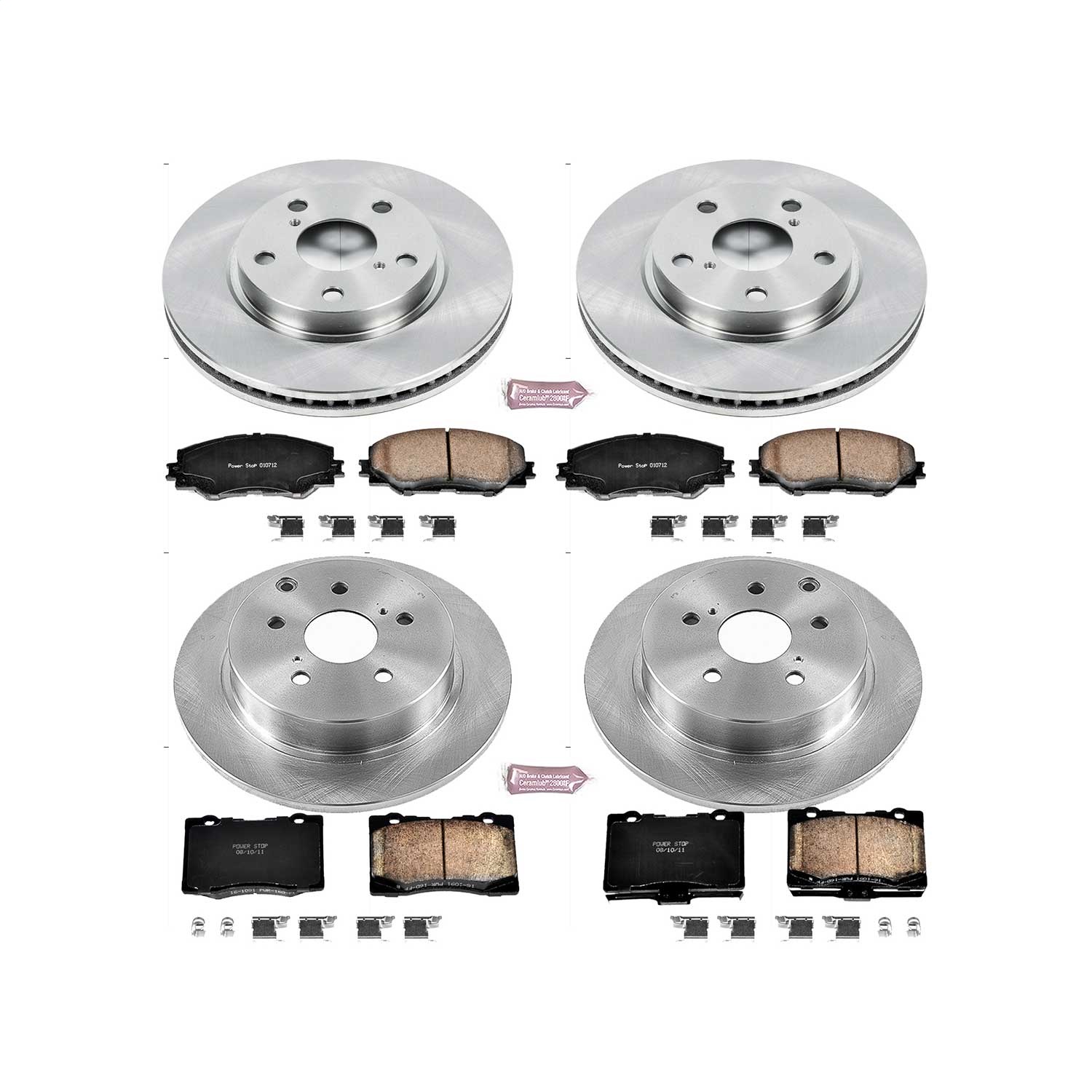 Power Stop - KOE6763 - Front and Rear - Disc Brake Pad and Rotor Kit