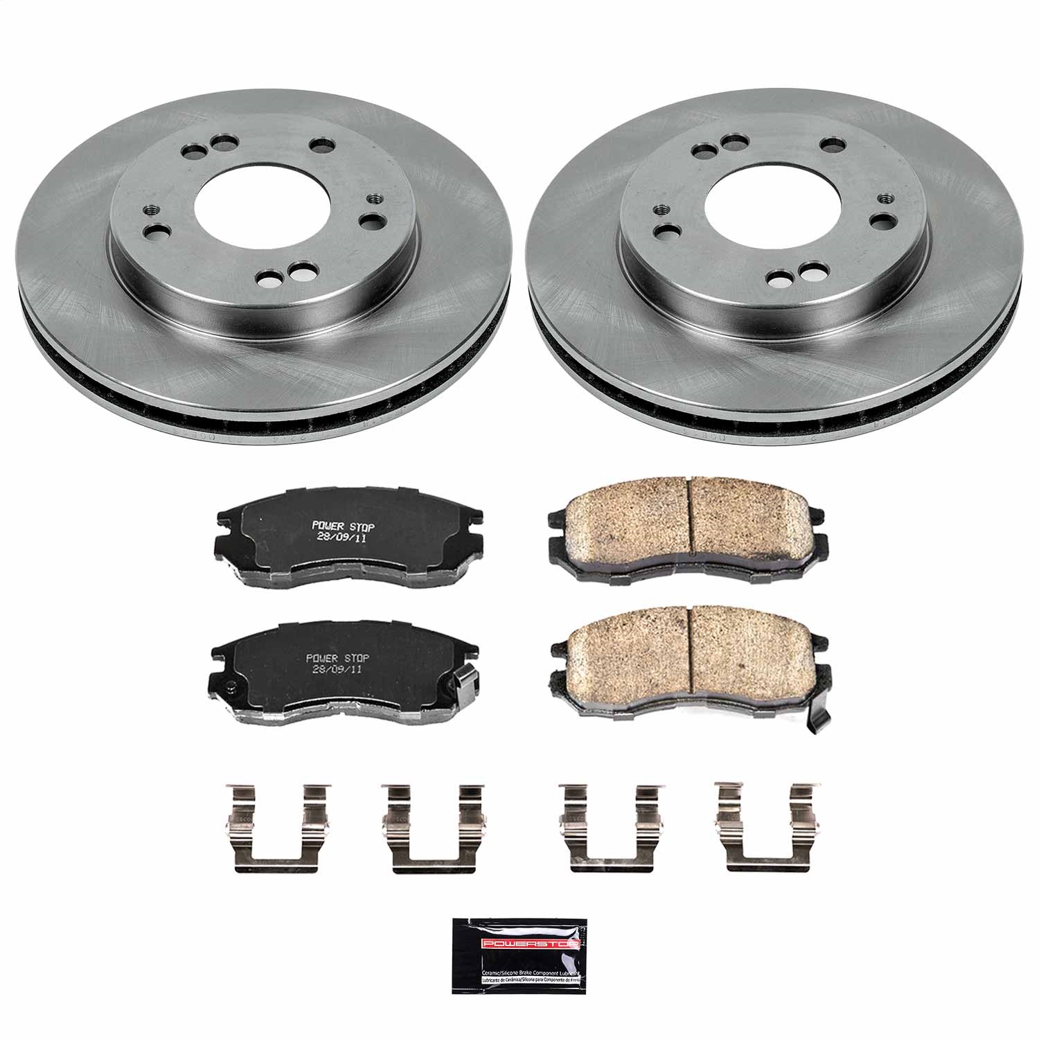 Power Stop - KOE681 - Front - Disc Brake Pad and Rotor Kit